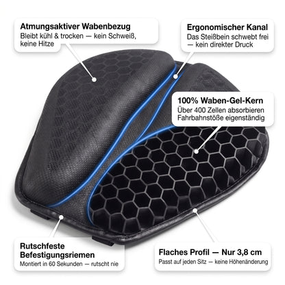 Motorrad: 100 % Gel-Sitzkissen für Motorradfahrer
